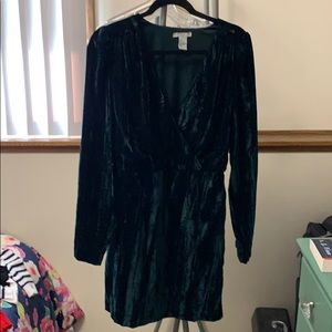 H&M Velvet Green Dress